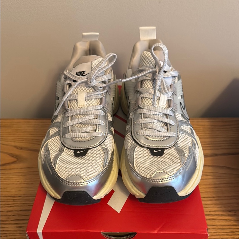 Silver & White Nike Sneakers